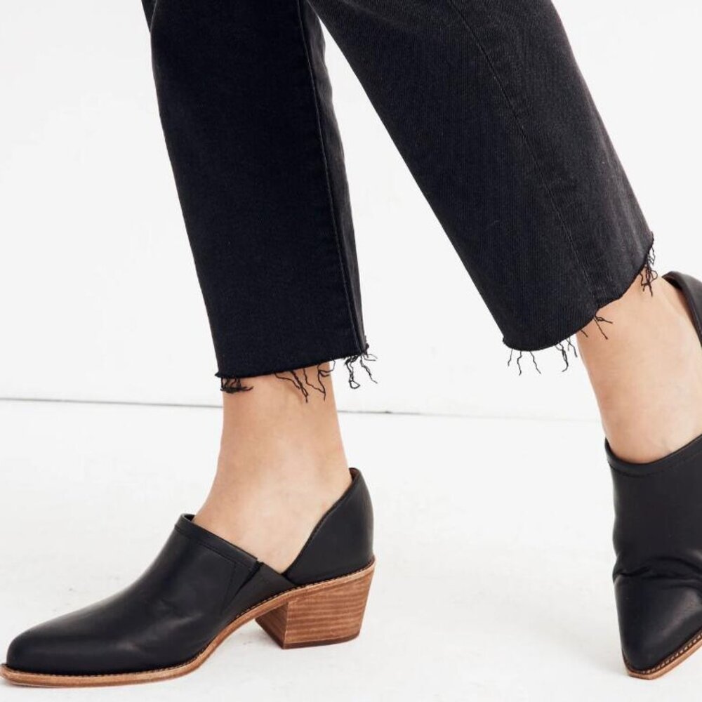 Madewell The Brady Lowcut Bootie in True Black, Size 5